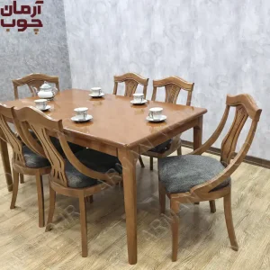 میز ناهارخوری 6 نفره چوبی مدل سناتور و دیپلمات