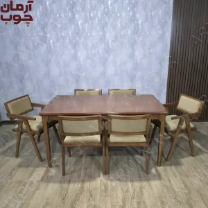 میز ناهارخوری 6 نفره چوب راش مدل سپهر و دیپلمات