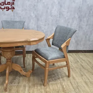 میز ناهارخوری 4نفره چوبی ایتالیایی با صندلی پیچک پلاس یا کارن