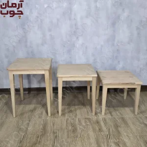 میز عسلی خام چوب راش مدل ملیتا