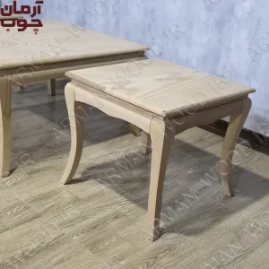 میز عسلی چوبی خام 3 تکه مدل شقایق