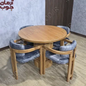 میز ناهارخوری 4 نفره چوب راش مدل اچ (ونوس)