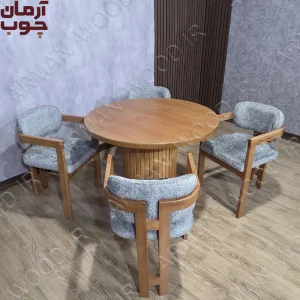 میز ناهارخوری 4 نفره چوب راش مدل اچ (ونوس)