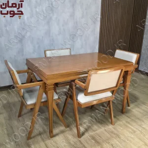 میز ناهارخوری چوب راش 4 نفره سپهر و برج