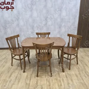 قیمت میز و صندلی لهستانی ۴ نفره مدل 5 تیره