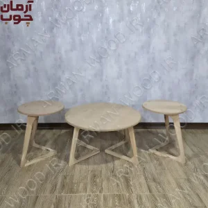 میز عسلی چوبی خام