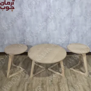 میز عسلی چوبی خام