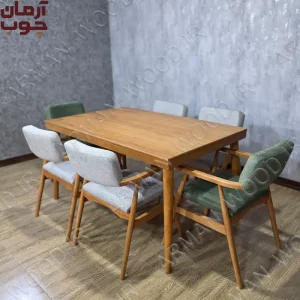 میز غذاخوری 6 نفره چوبی  مدل ریپک