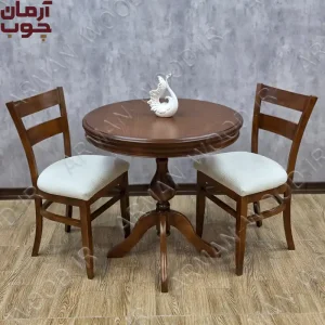میز و صندلی دو نفره چوبی مهسا و ترنج