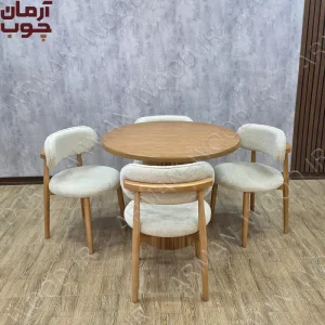 میز ناهارخوری 4 نفره چوبی نوبل و سبدی
