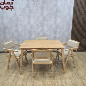 میز غذا خوری ۴ نفره چوب راش مدل کرولا و سپهر