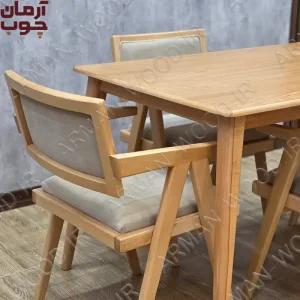 میز غذا خوری ۴ نفره چوب راش مدل کرولا و سپهر