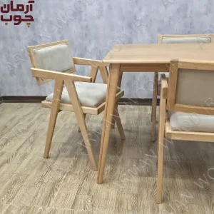 میز غذا خوری ۴ نفره چوب راش مدل کرولا و سپهر