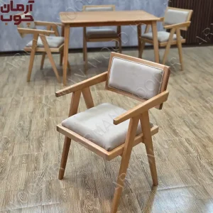 میز غذا خوری ۴ نفره چوب راش مدل کرولا و سپهر