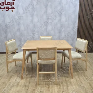 میز ناهار خوری 4 نفره چوب راش مدل مانیتور و کرولا