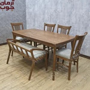 میز ناهار خوری نیمکتی راش 6 نفره افرا - 2026