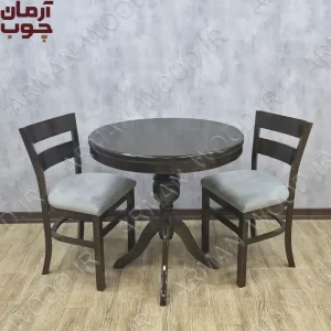 میز ناهار خوری 2 نفره چوبی گلدانی و مهسا