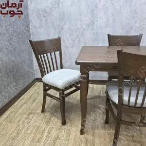 میز ناهار خوری ۴ نفره چوبی مدل درنا و شاهین