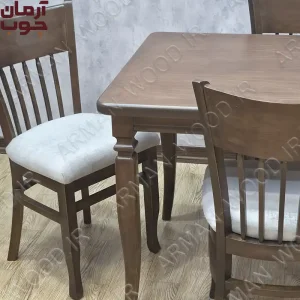 میز ناهار خوری ۴ نفره چوبی مدل درنا و شاهین