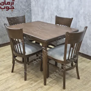 میز ناهار خوری ۴ نفره چوبی مدل درنا و شاهین