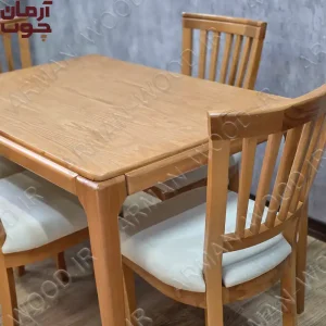 میز ناهار خوری 4 نفره چوبی مدل ونیز و نگین