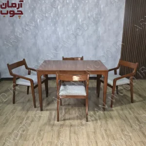 میز ناهار خوری چوب راش 4 نفره مدل سیترین و نوین