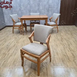 میز ناهار خوری تمام چوب راش 4 نفره مدل پیچک و دیپلمات