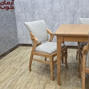 میز ناهار خوری تمام چوب راش 4 نفره مدل پیچک و دیپلمات