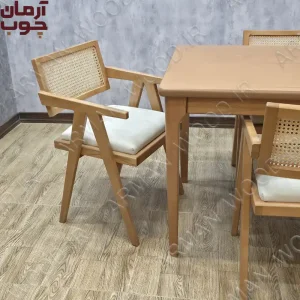 میز ناهار خوری حصیری چوبی