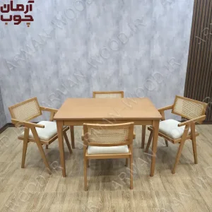 میز ناهار خوری حصیری چوبی