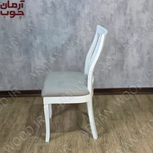 صندلی ناهار خوری چوبی سفید راش