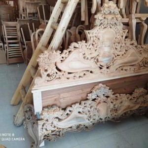 سرویس خواب چوبی سه گل خام کد 953