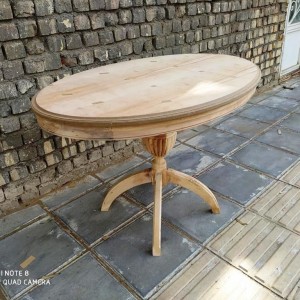 میز غذاخوری 4 نفره بیضی با پایه شیاری کد 326