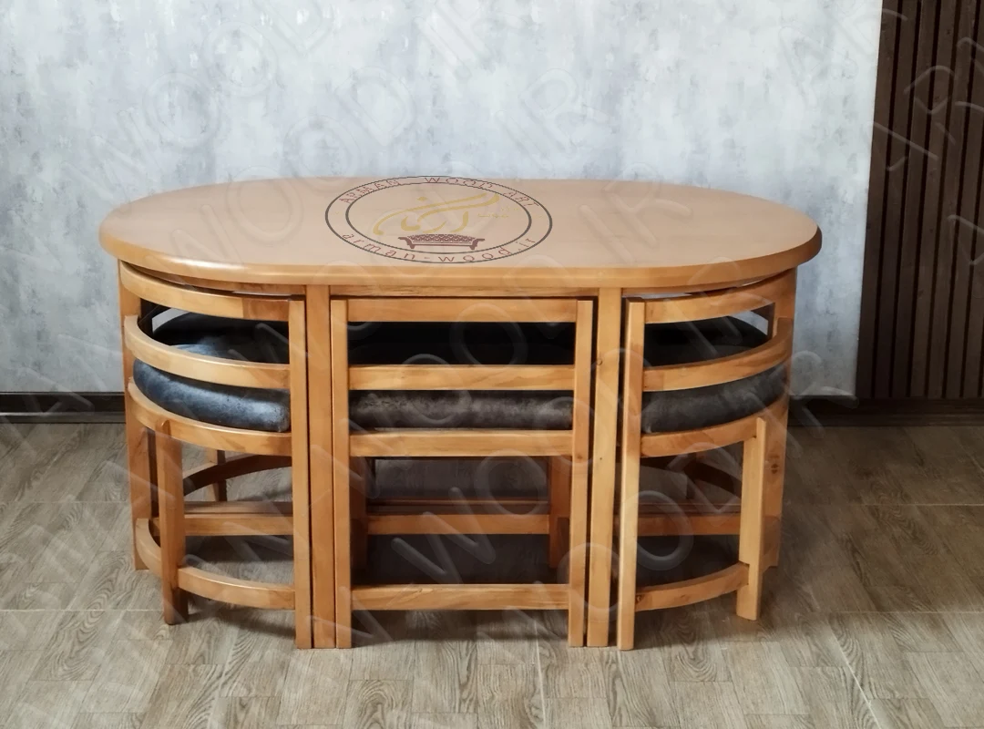 میز ناهارخوری کم‌جا مستطیل