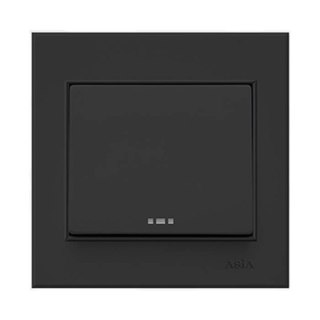 کلید و پریز آسیا الکتریک مدل اریک مشکی مات