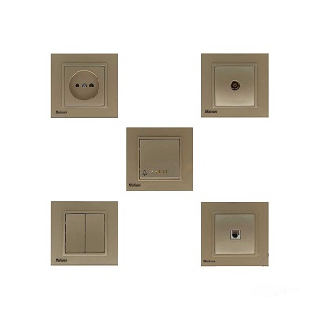 کلید و پریز مدل کریستال بژ مهسان