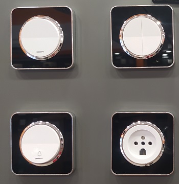 کلید و پریز لوکس ایران مشکی زه نقره میانی سفید