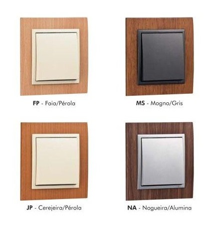 کلید و پریز ایفاپل سری LOGUS90 مدل ANIMATO با قاب چوب طبیعی