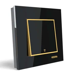 کلید و پریز ویرا مدل امگا مشکی طلا مشکی