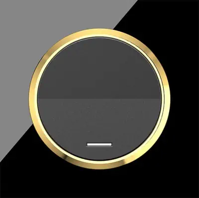 کلید و پریز ایران الکتریک مدل اسپادانا مشکی زه طلایی