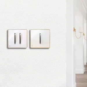 کلید و پریز آسیا مدل یاقوت سفید طلایی