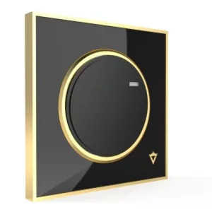 کلید و پریز ویرا آلفا کلاسیک مشکی طلایی(گلس)