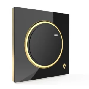 کلید و پریز ویرا مدل آلفا اسپرت مشکی طلایی (گلس)