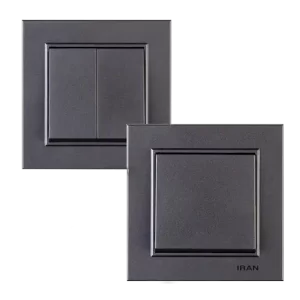 کلید و پریز ایران الکتریک مدل برلیان مشکی زغالی