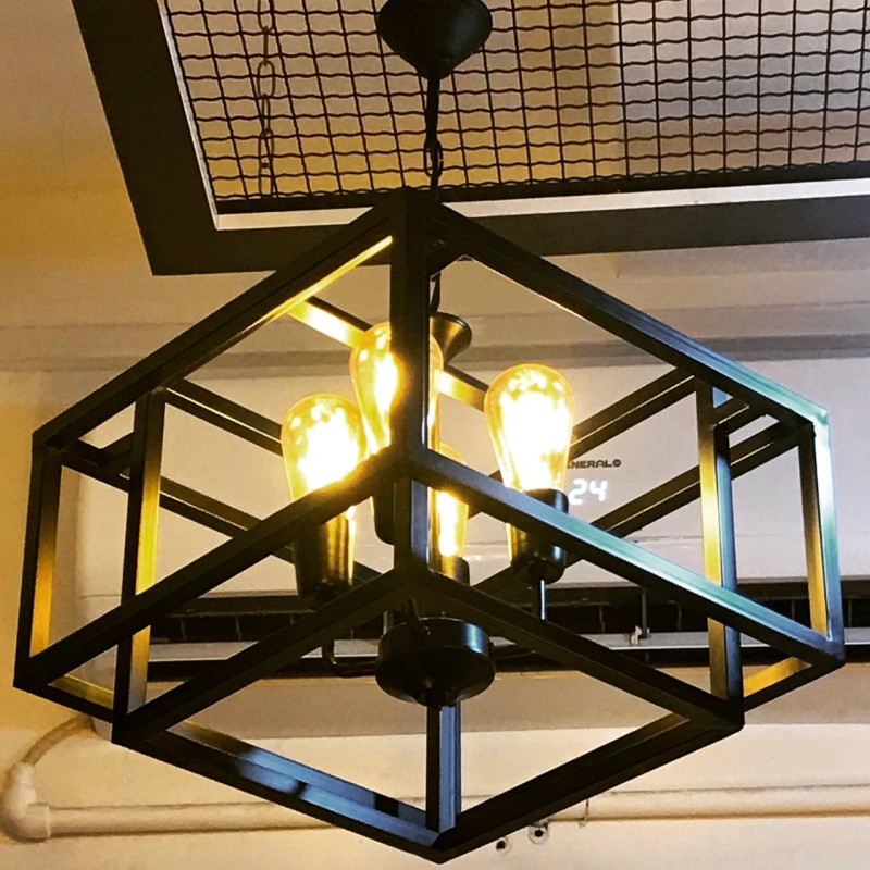 آویز مدرن 4 شعله مکعبی