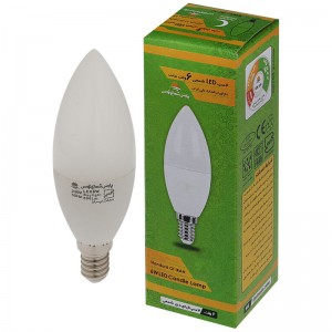 لامپ ال ای دی شمعی ۶ وات مات E14 پارس شعاع توس