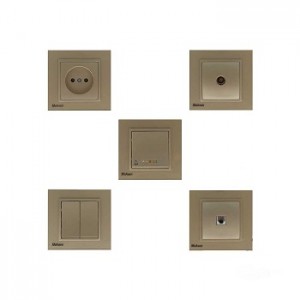 کلید و پریز مدل کریستال بژ مهسان