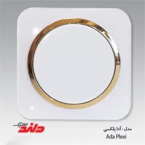 کلید و پریز سفید مات زه طلایی دلند مدل آدا