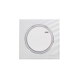 کلید و پریز ویرا مدل آلفا اسپرت سفید زه استیل قاب گلس