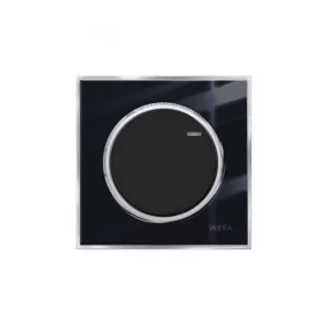 کلید و پریز ویرا آلفا کلاسیک مشکی زه استیل (گلس)